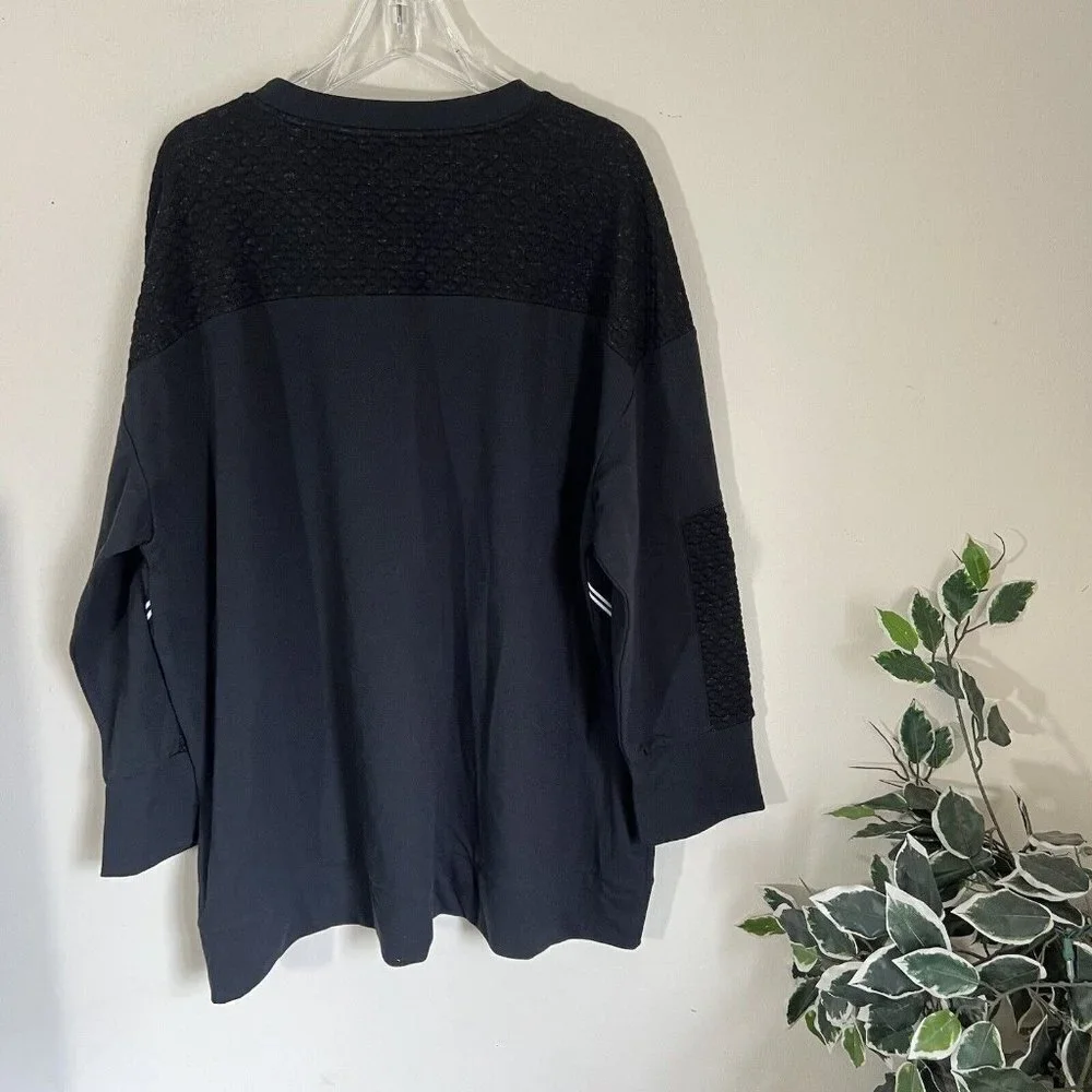 Lysse Devoe Sweatshirt Women’s Size 3X Black Cozy Oversized Quilted Jersey New - Picture 8 of 11
